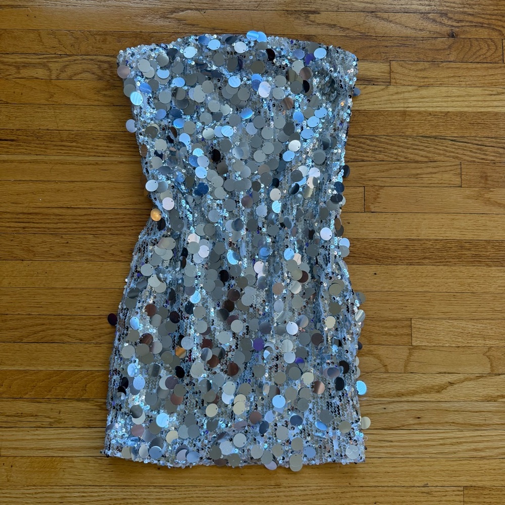 SOLD Silver Sequin Dress